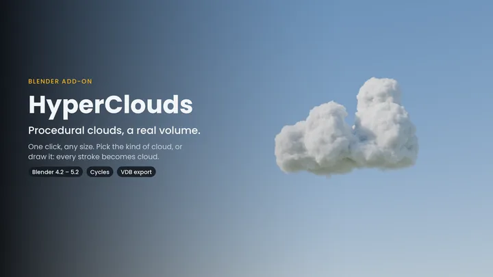 HyperClouds: a volumetric cumulus cloud over a field