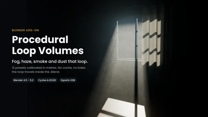 Procedural Loop Volumes: fog filling a dark room